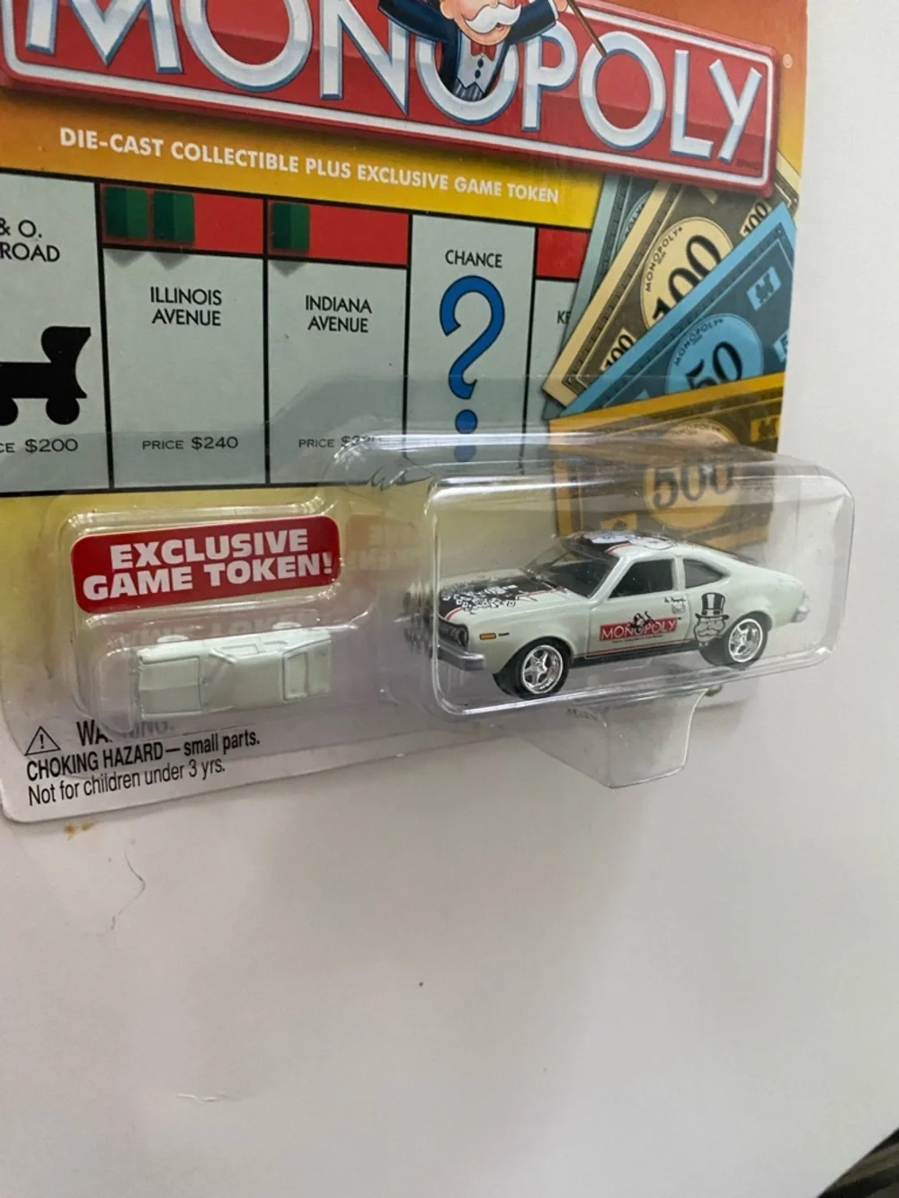 Monopoly Johnny Lightning Die-Cast Car - White with Monopoly Graphics